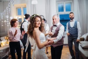 Bride dancing with father at wedding